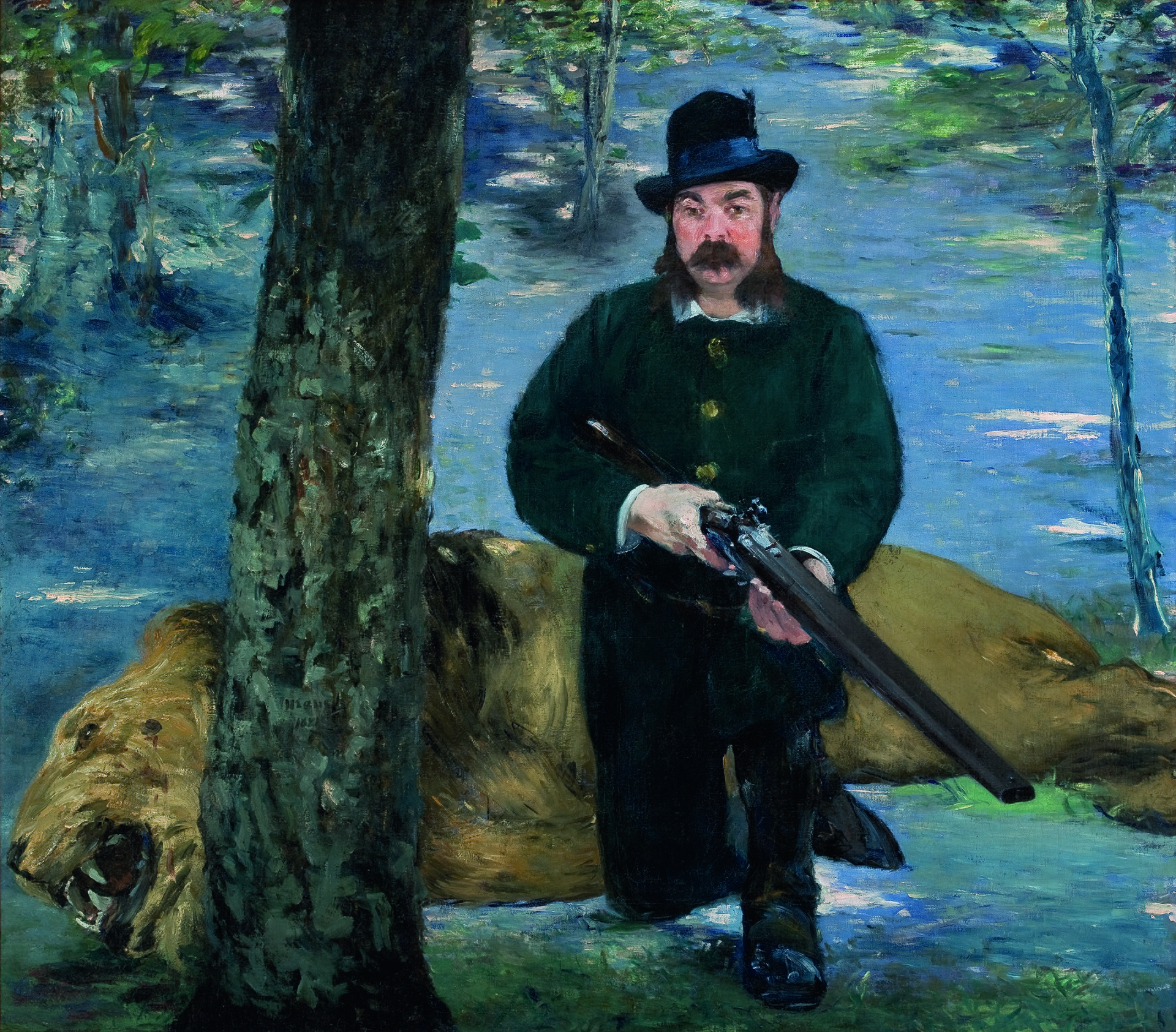 Imagem de referência de O senhor Eugène Pertuiset, caçador de leões, descrito nos dados abertos como pintura de Édouard Manet