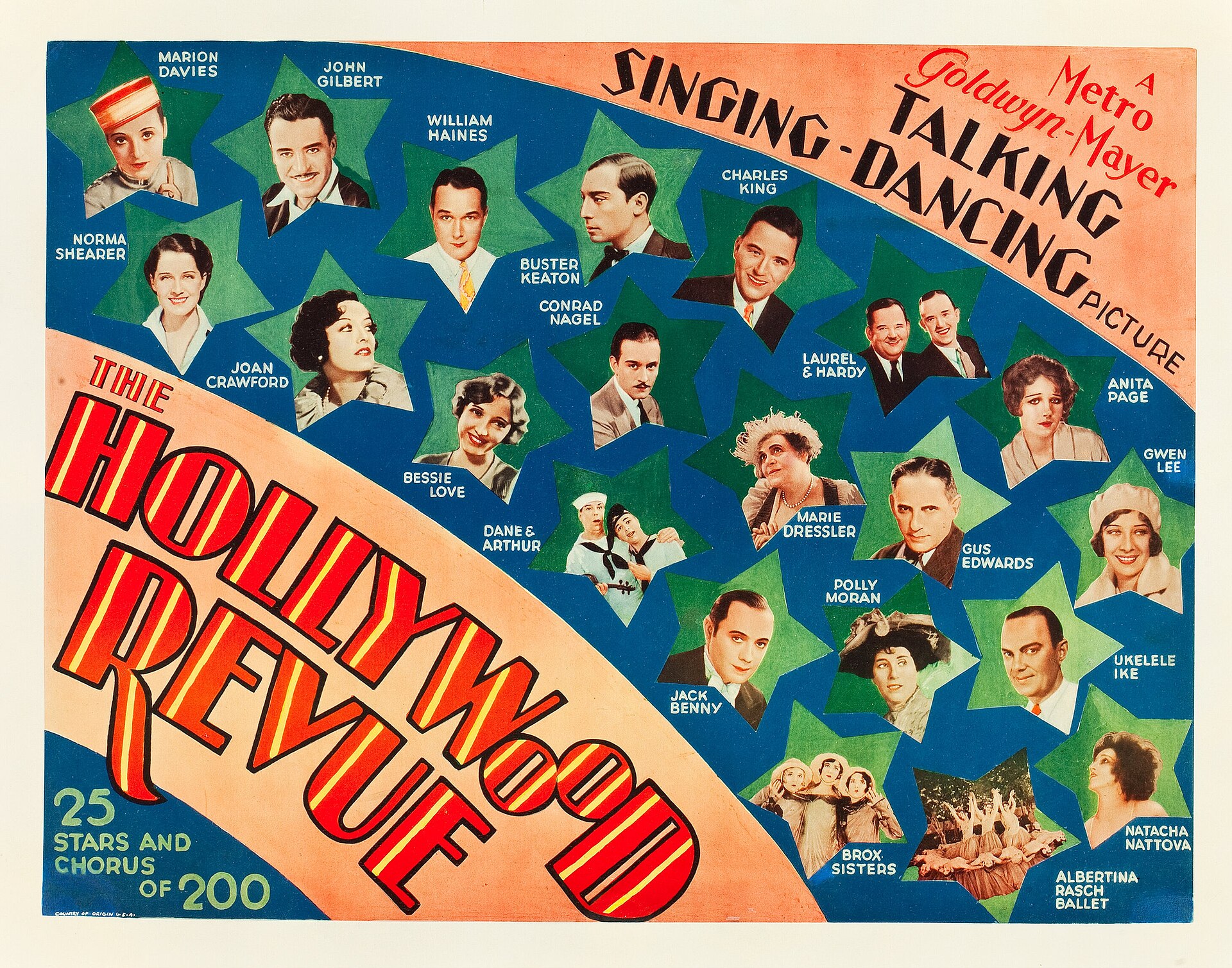 Imagem de referência relacionada a The Hollywood Revue of 1929, item descrito como filme de 1929 dirigido por Charles Reisner