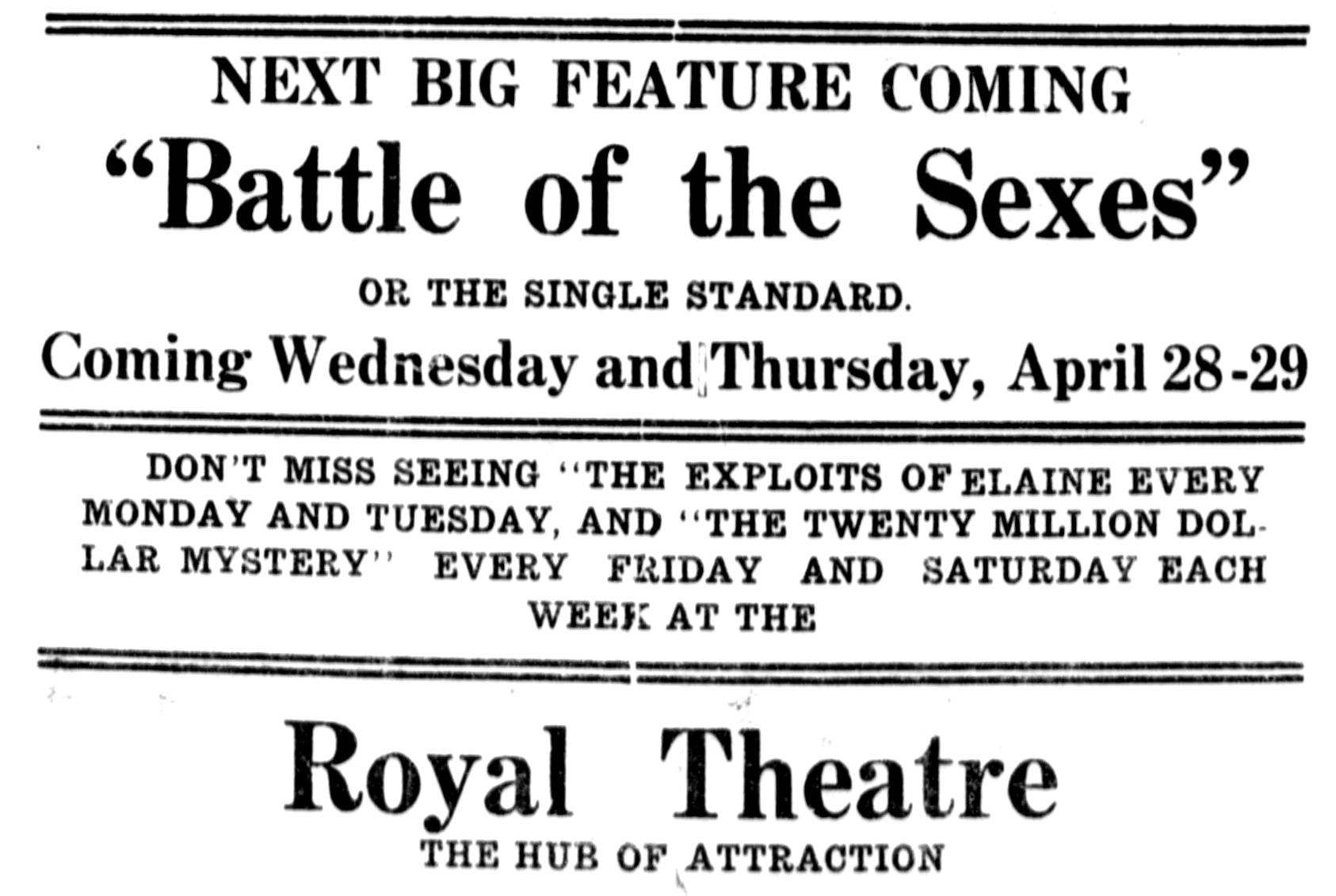 Imagem de referência de The Battle of the Sexes, descrito nos dados abertos como filme de 1914 dirigido por D. W. Griffith