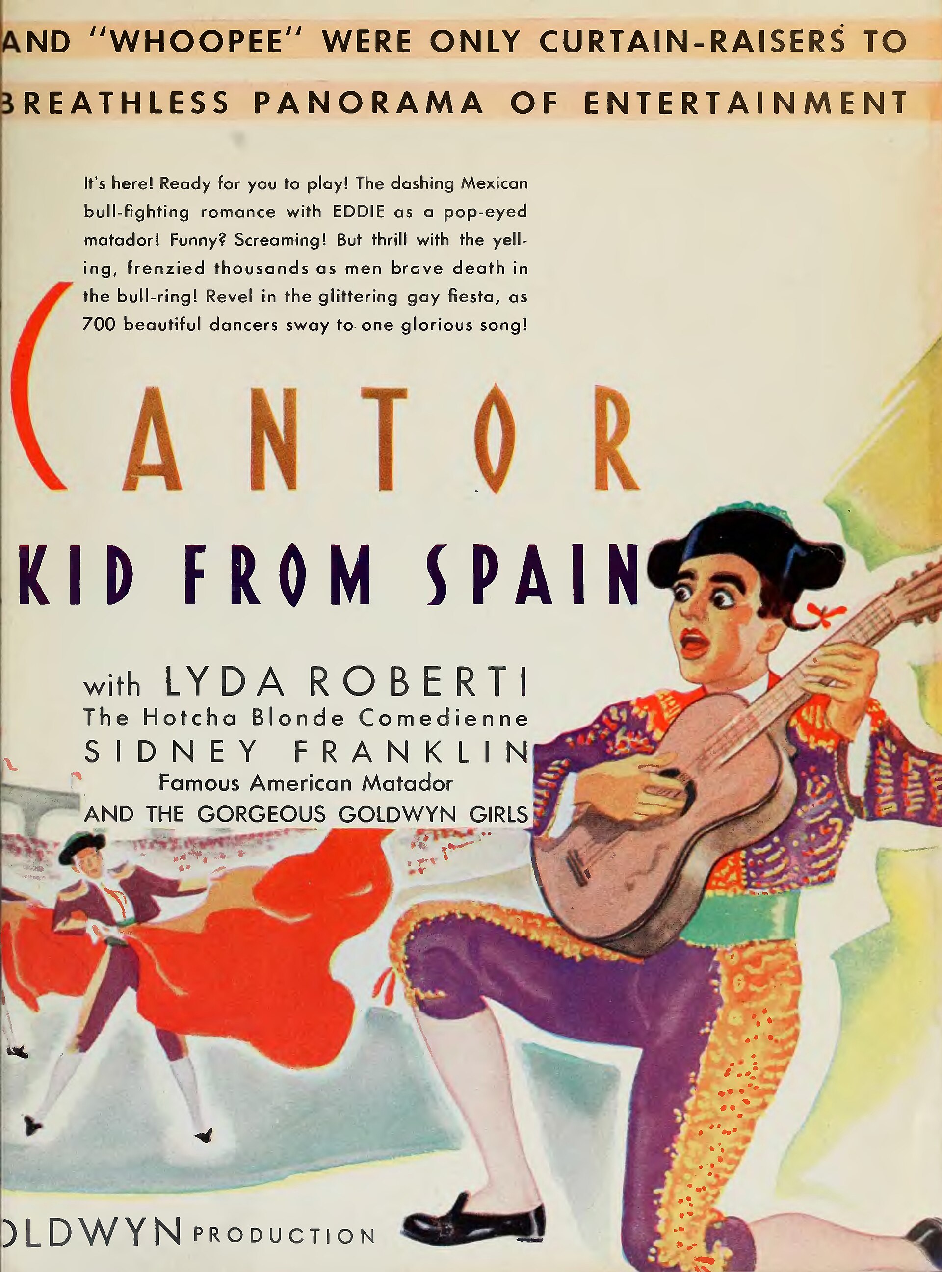Imagem de referência relacionada a The Kid from Spain, item descrito como filme de 1932 dirigido por Leo McCarey