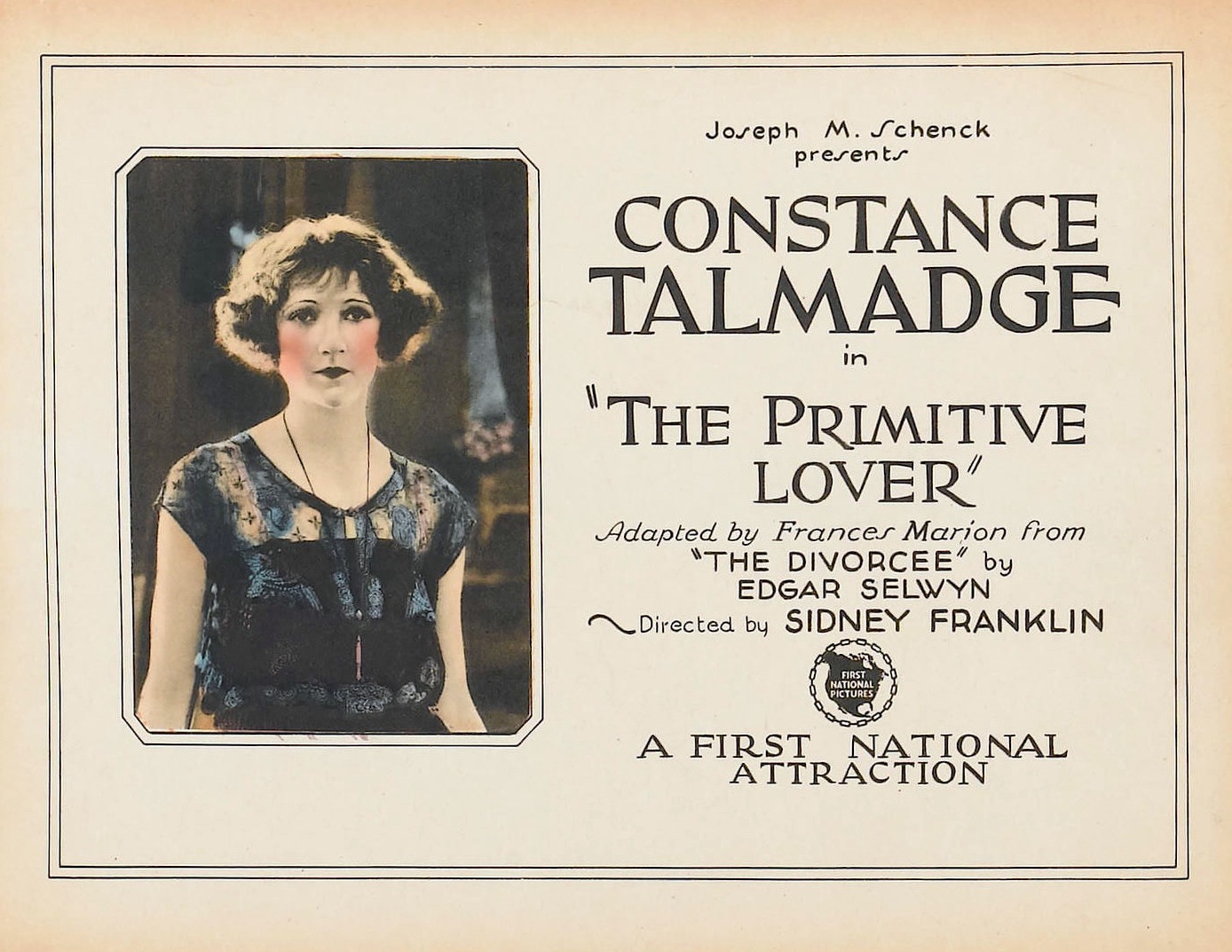 Imagem de referência de The Primitive Lover, descrito nos dados abertos como filme de 1922 dirigido por Sidney Franklin