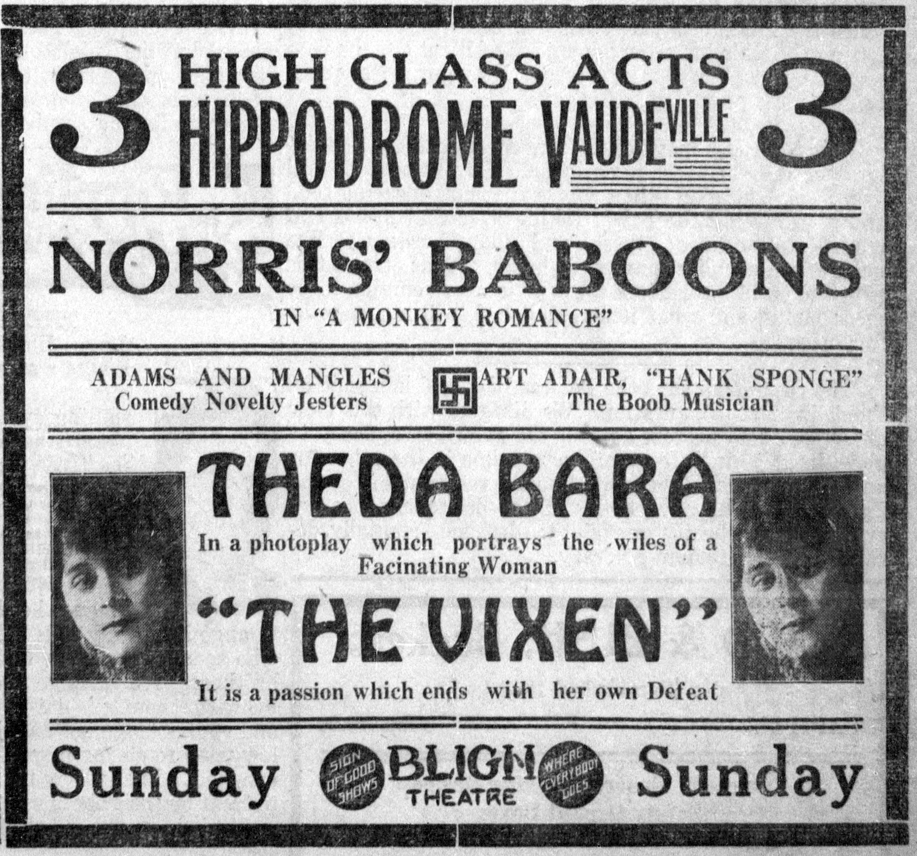 Imagem de referência de The Vixen, descrito nos dados abertos como filme de 1916 dirigido por J. Gordon Edwards
