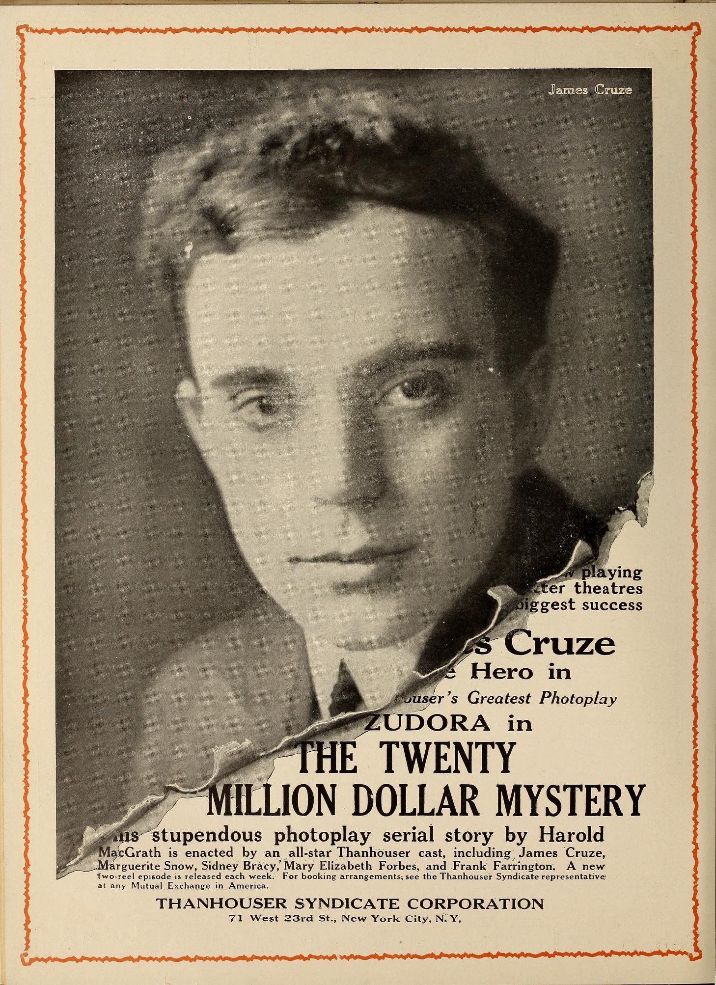 Imagem de referência de The Million Dollar Mystery, descrito nos dados abertos como filme de 1914 dirigido por Howell Hansel