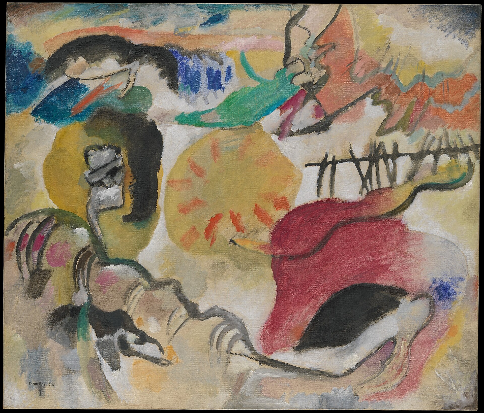 Imagem de referência de Improvisação 27 (Jardim do amor II), descrito nos dados abertos como pintura de Wassily Kandinsky