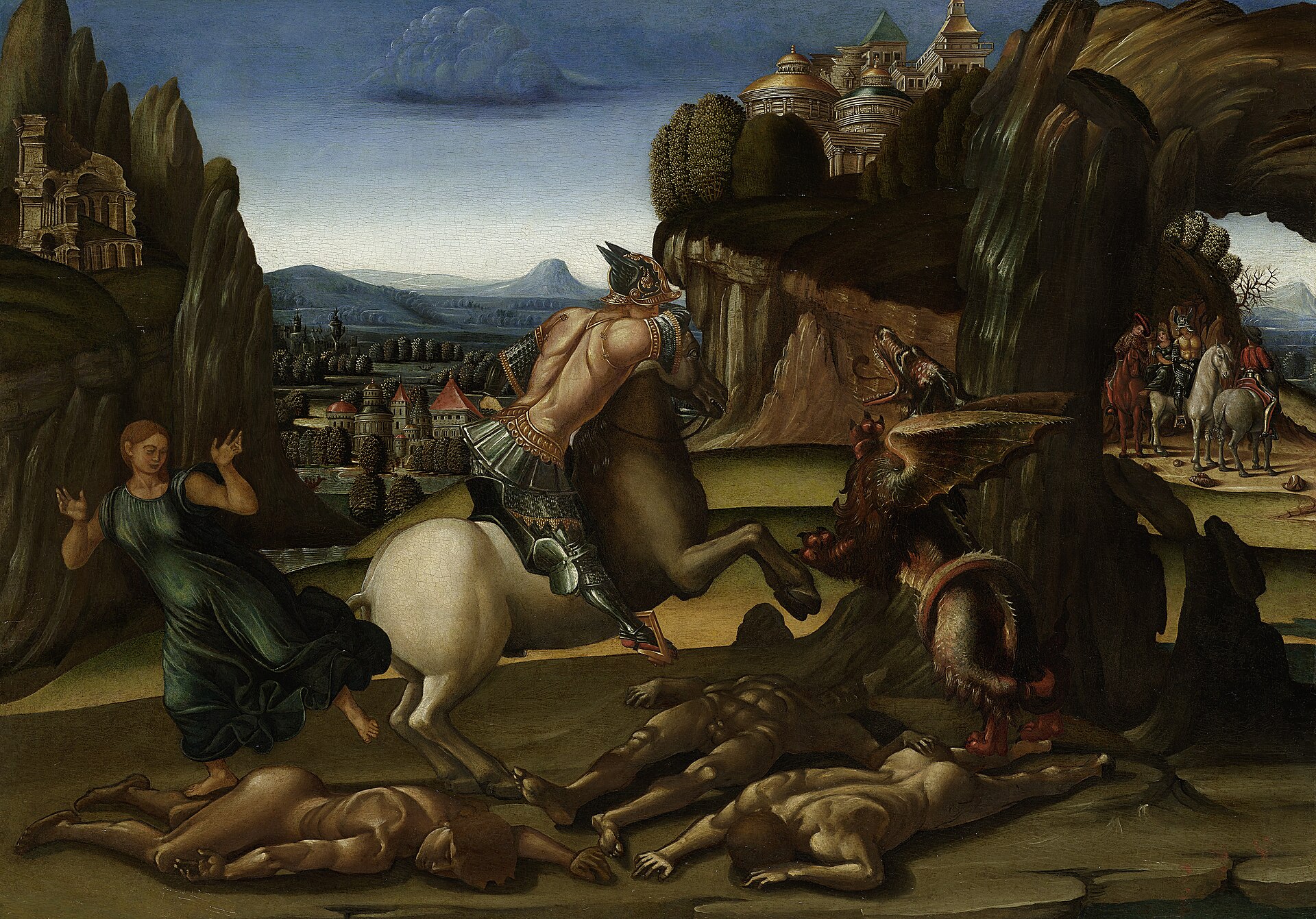 Imagem de referência de São Jorge e o Dragão, descrito nos dados abertos como pintura de Luca Signorelli