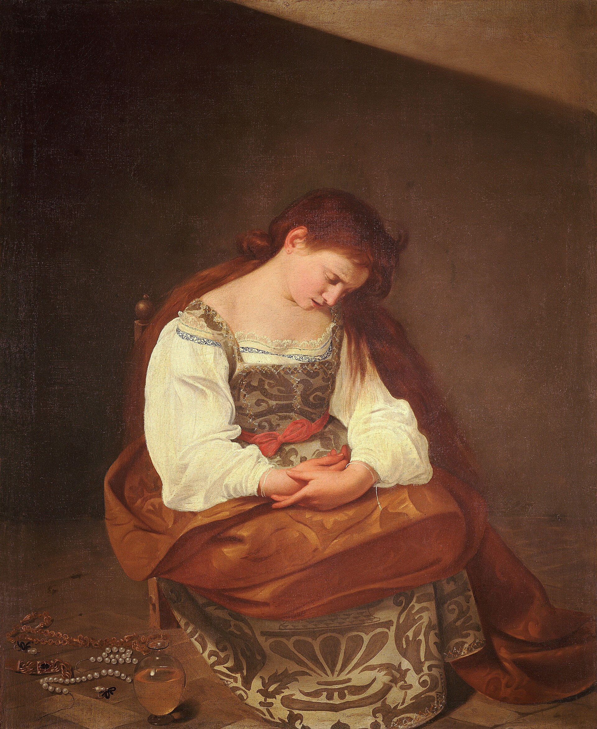 Imagem de referência de Madalena Arrependida, descrito nos dados abertos como pintura de Caravaggio