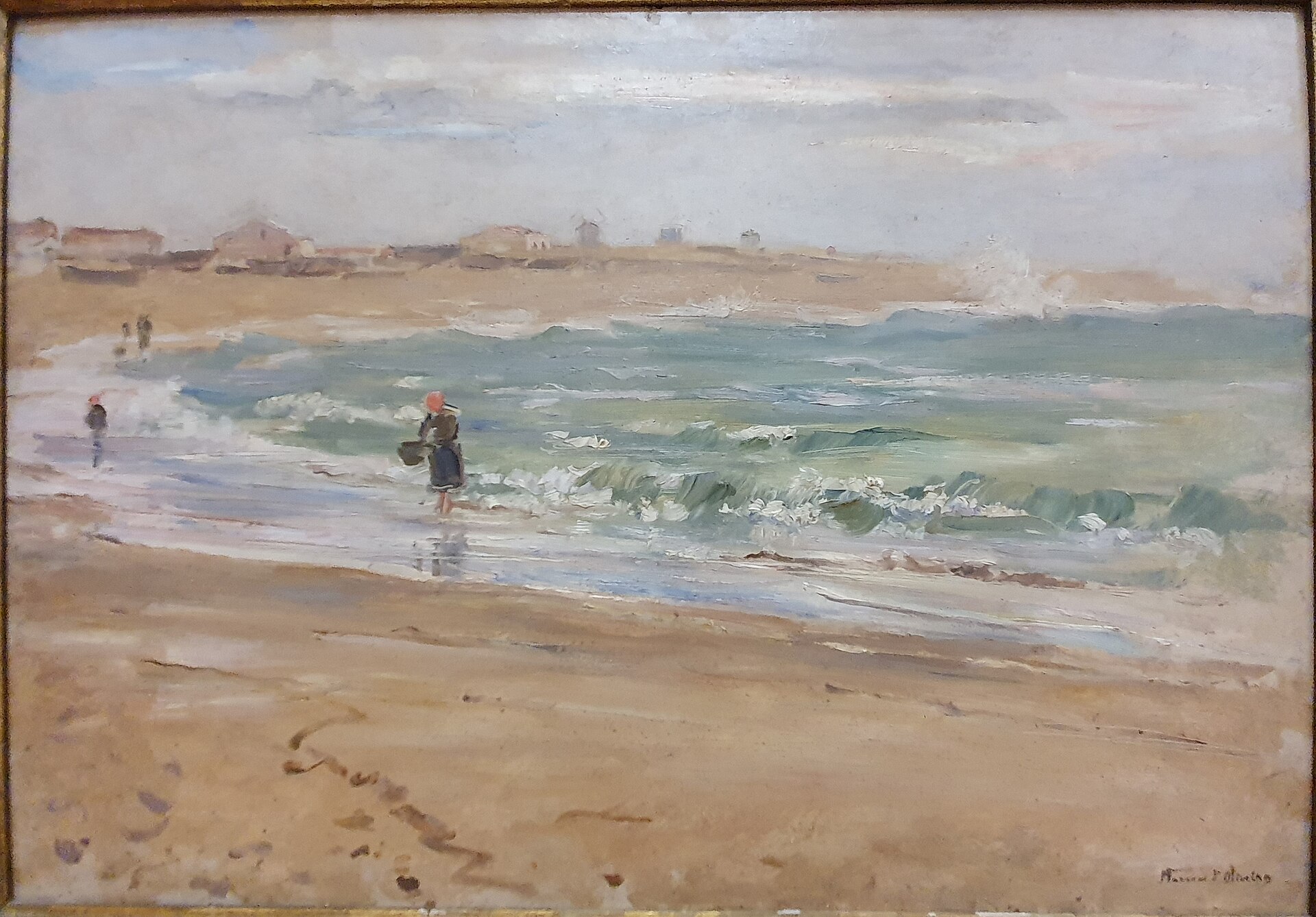 Imagem de referência de Praia de Pescadores (Póvoa de Varzim), impressão, descrito nos dados abertos como pintura de João Marques de Oliveira