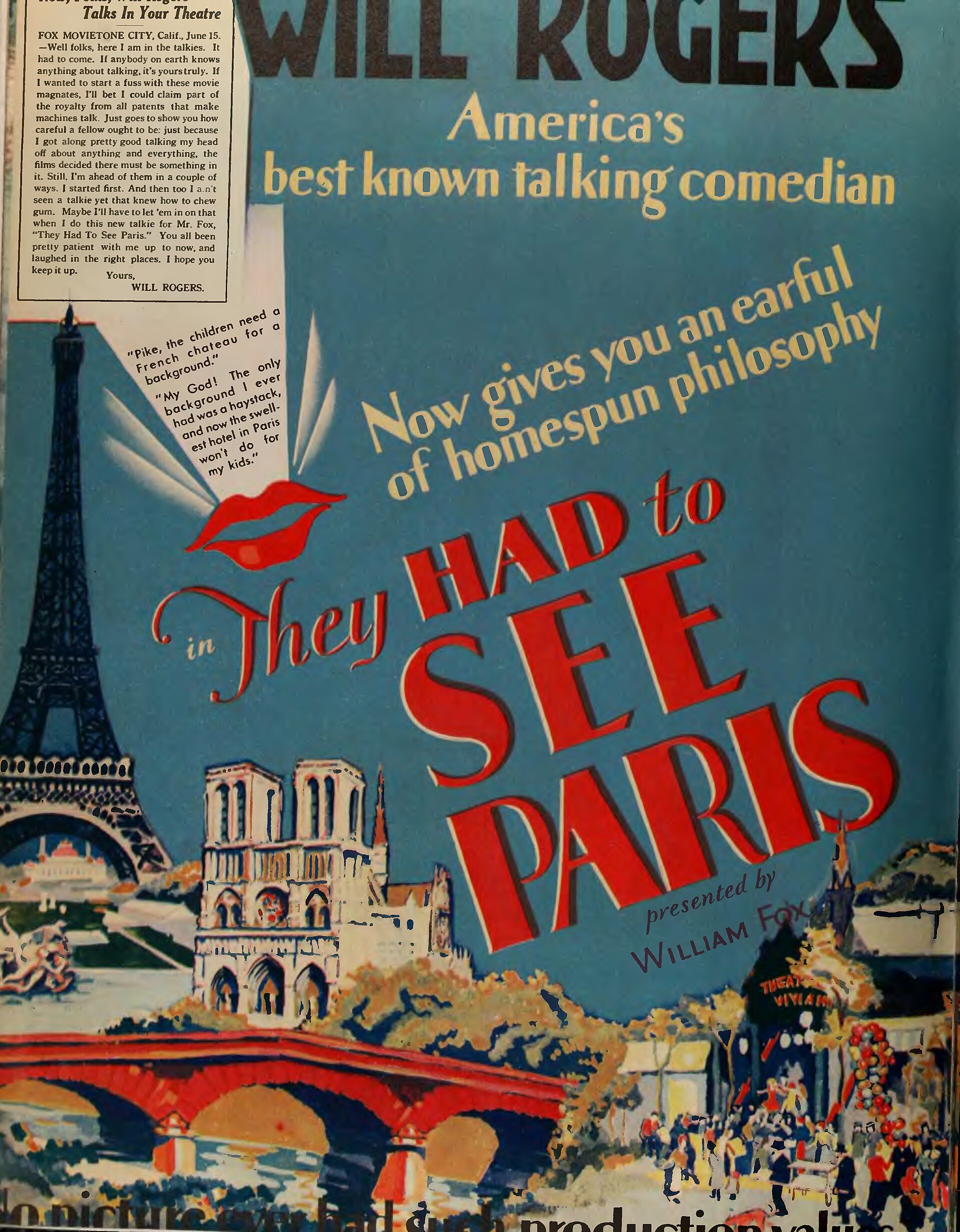 Imagem de referência relacionada a They Had to See Paris, item descrito como filme de 1929 dirigido por Frank Borzage