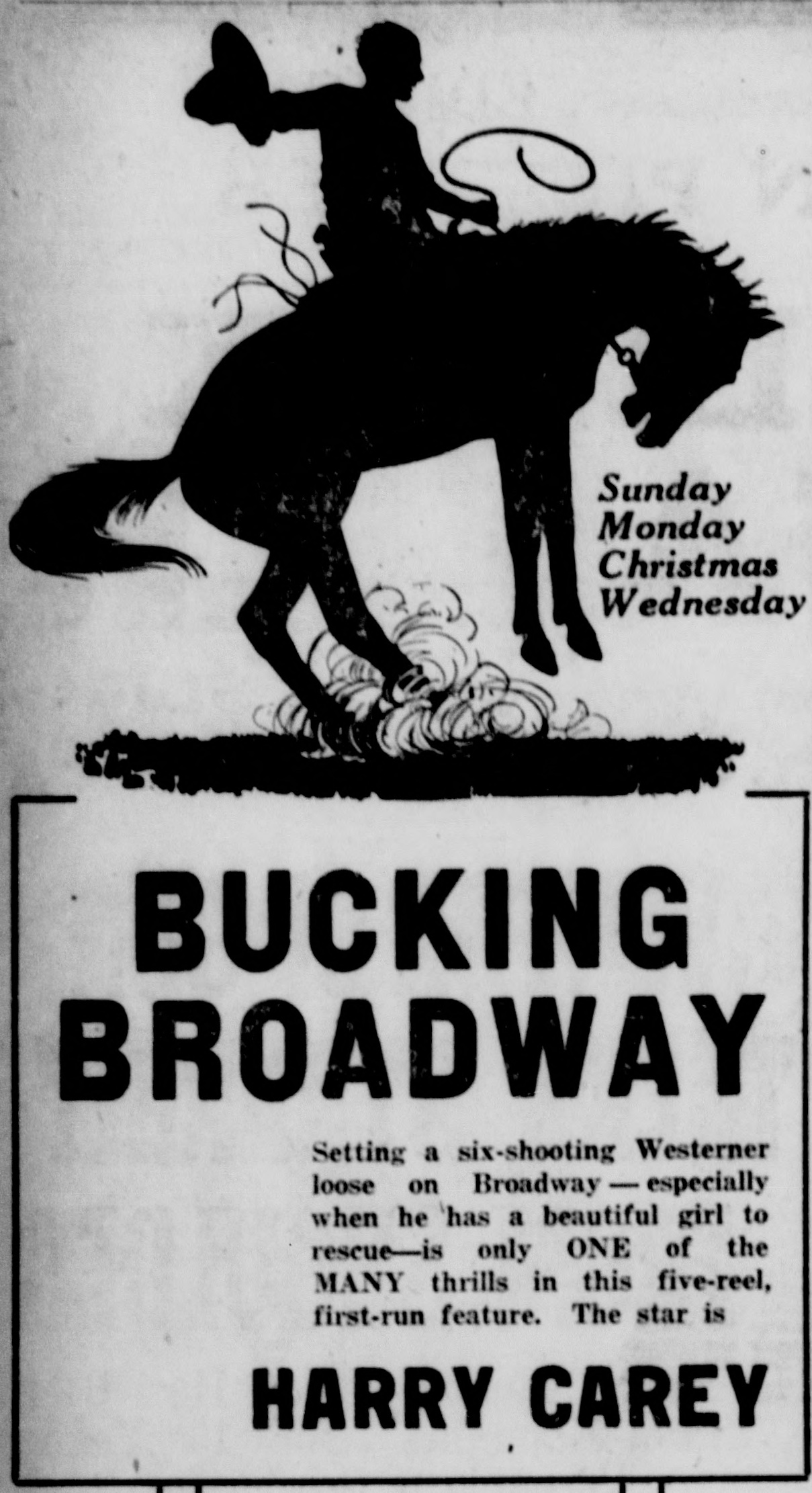 Imagem de referência de Bucking Broadway, descrito nos dados abertos como filme de 1917 dirigido por John Ford