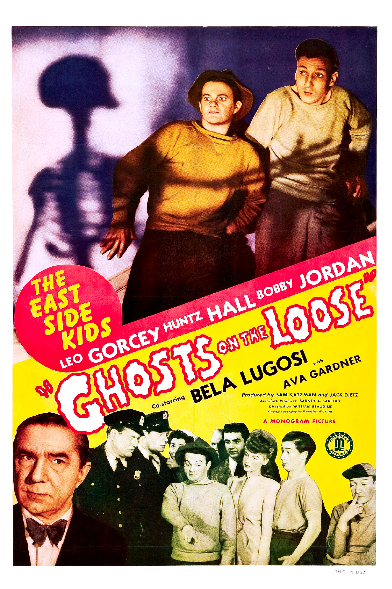 Imagem de referência relacionada a Ghosts on the Loose, item descrito como filme de 1943 dirigido por William Beaudine