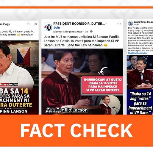 FACT CHECK: Lacson quote on 14-vote threshold for VP Sara impeachment is fake