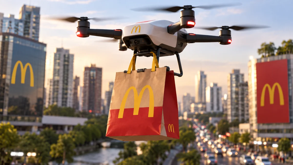 Imagem da matéria: McDonald's começa a entregar lanches com drones