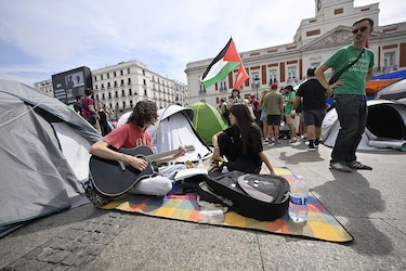 As imagens do acampamento na Puerta del Sol em Madri para protestar contra a crise habitacional
