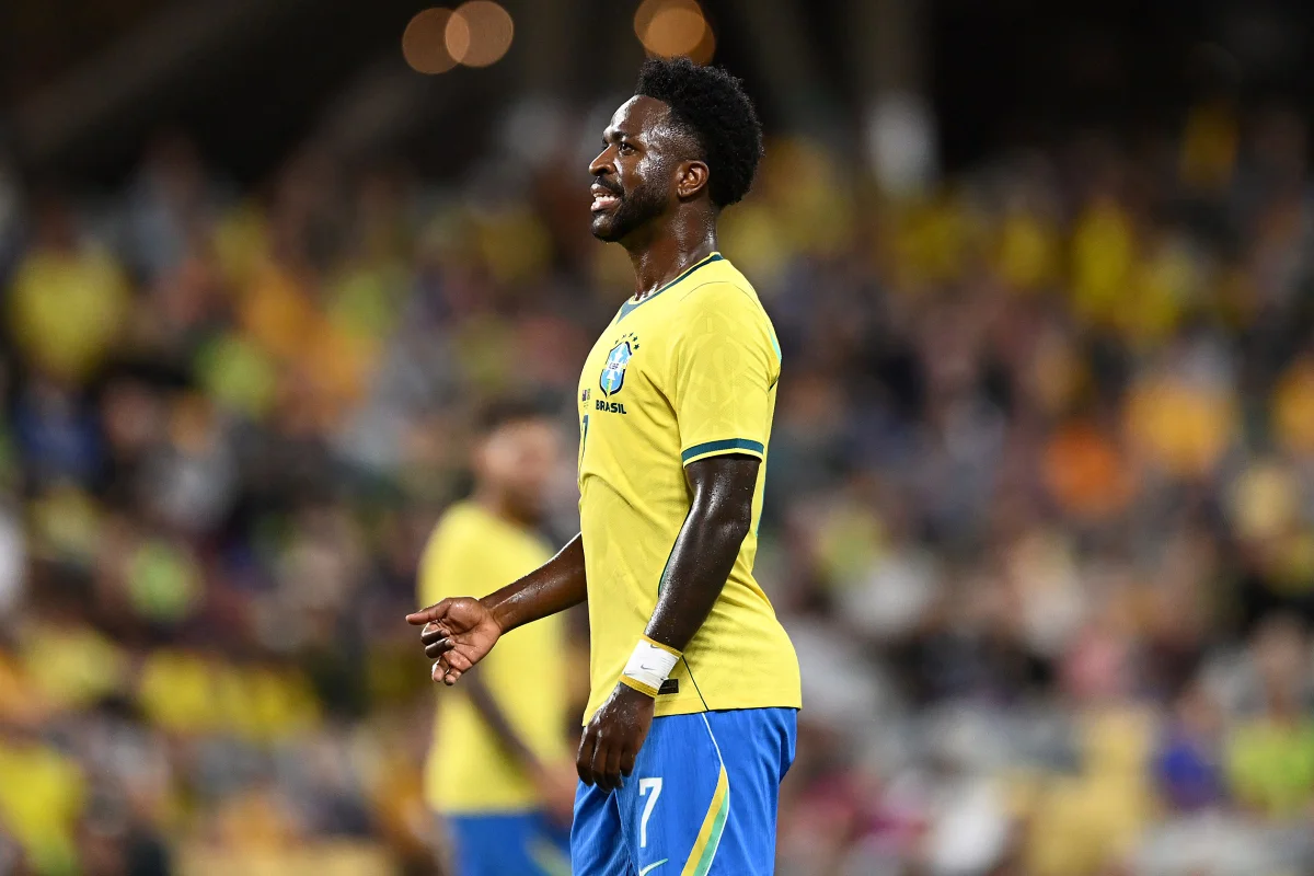 Foto colorida de Vini Jr, da Seleção Brasileira - Metrópoles