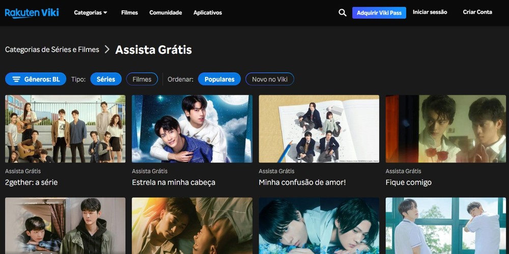É possível assistir a séries BL completas de graça no streaming Rakuten Viki — Foto: Reprodução/Thaisi Carvalho