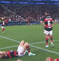 Flamengo é eliminado da Libertadores no Maracanã. Foto: Reprodução/CazéTV